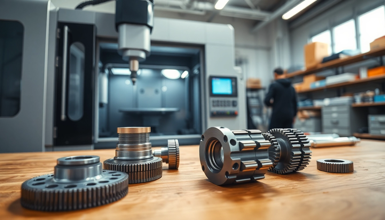 Detailaufnahme von frästeile, die mit moderner CNC-Technik bearbeitet werden.