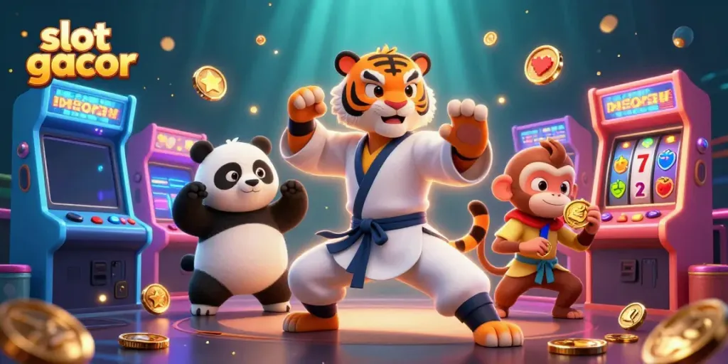 Experience the excitement of slot gacor with vibrant characters and dazzling game elements in a captivating 3D scene.