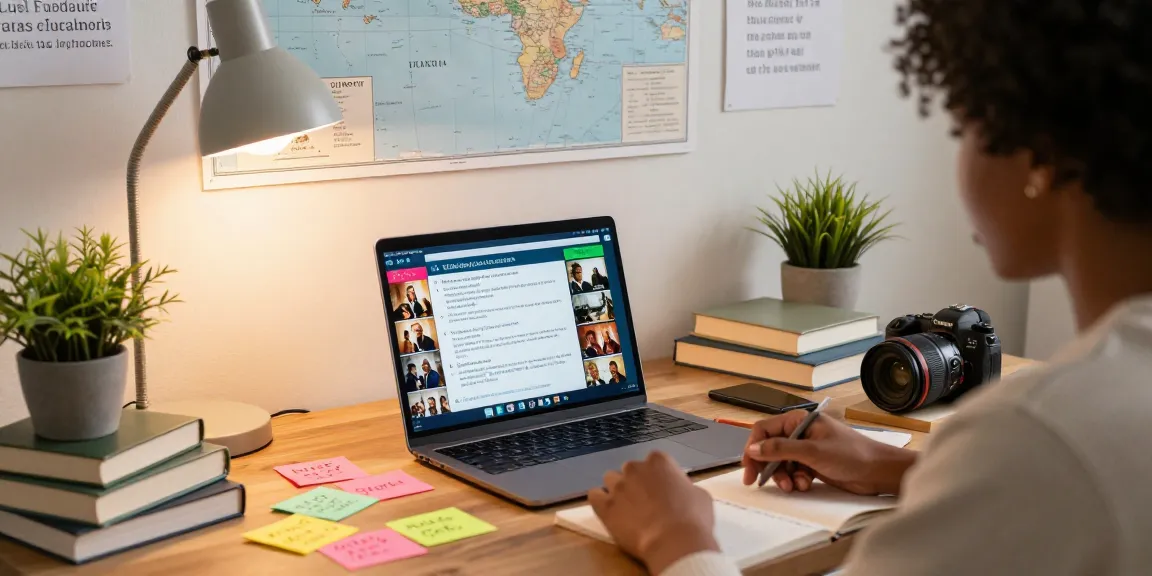Engaging online quiz experience showcasing Quiz Allgemeinwissen in a cozy study.