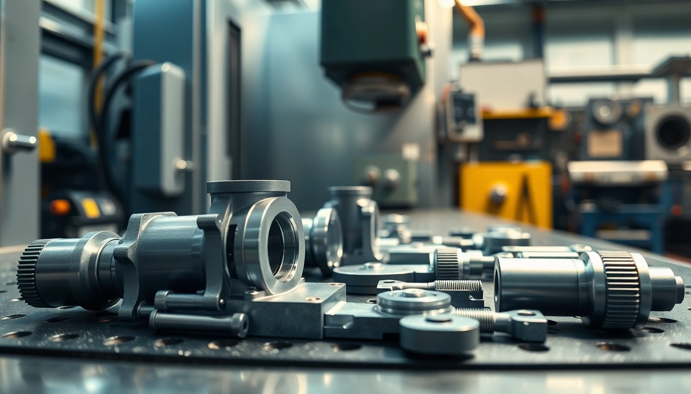 Frästeile in einem modernen CNC-Werkstatt mit präziser Bearbeitung