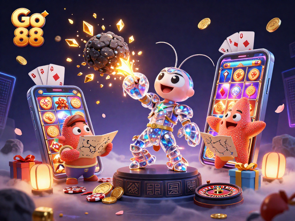 Experience the excitement of Go 88 with vibrant slot games, gems, and captivating characters.