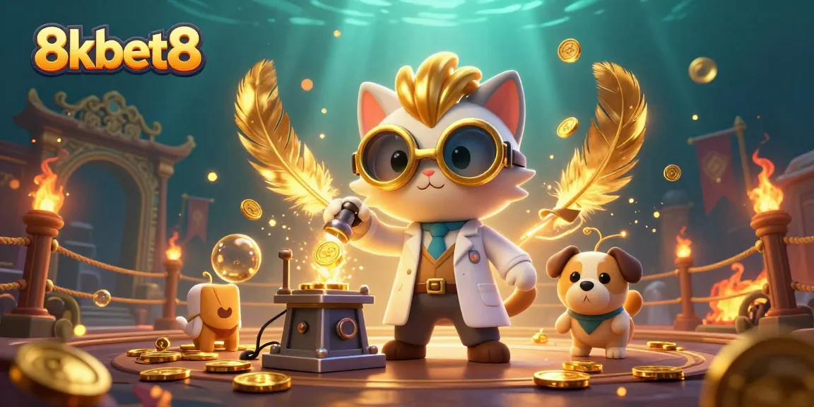 Experience the thrill with 8kbet8 as our cartoon characters create a winning atmosphere in a vibrant casino.