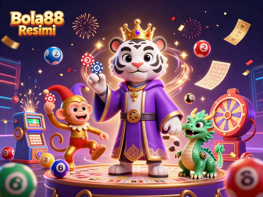 Bola88 Resmi showcases exciting sports betting action with vibrant characters and dynamic game elements.