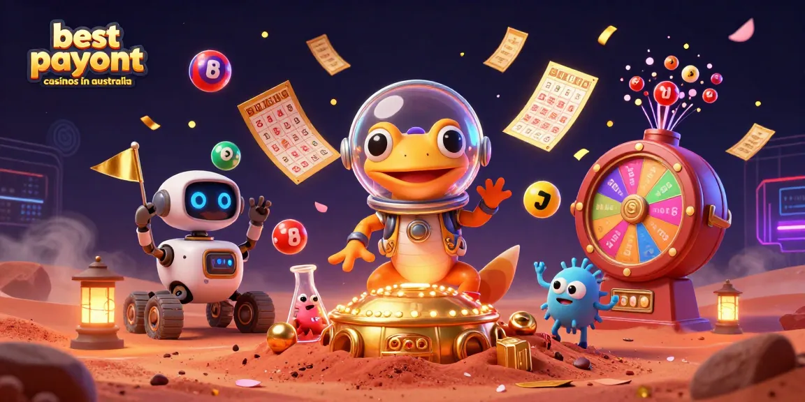 Delve into the best payout casinos in Australia with this vibrant 3D Martian casino scene.