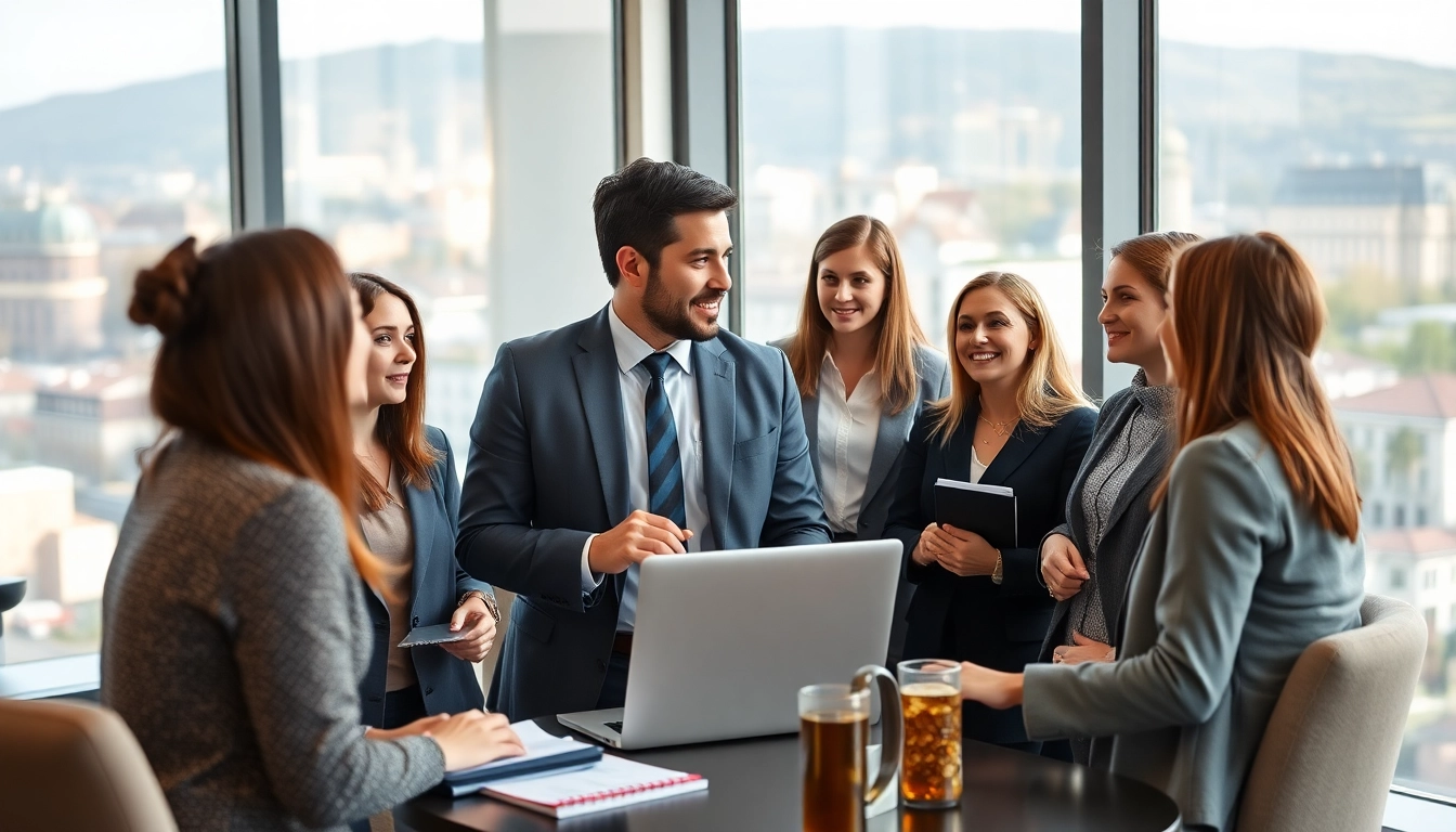Headhunter Schweiz interview with professional candidates in a modern office atmosphere.