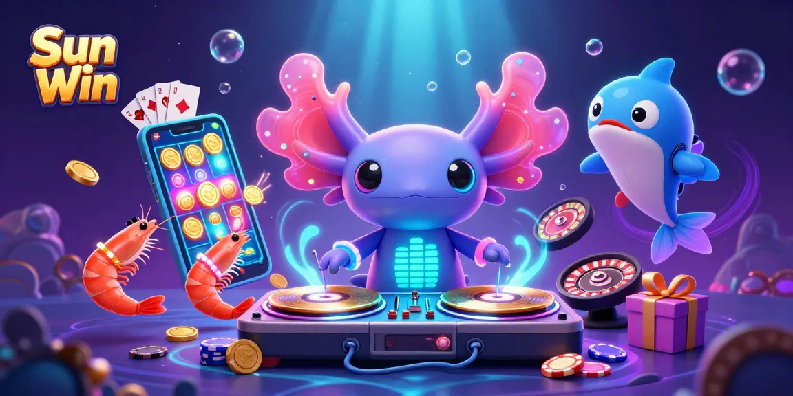 Engage in thrilling gameplay at Sun Win with vibrant casino elements and characters.