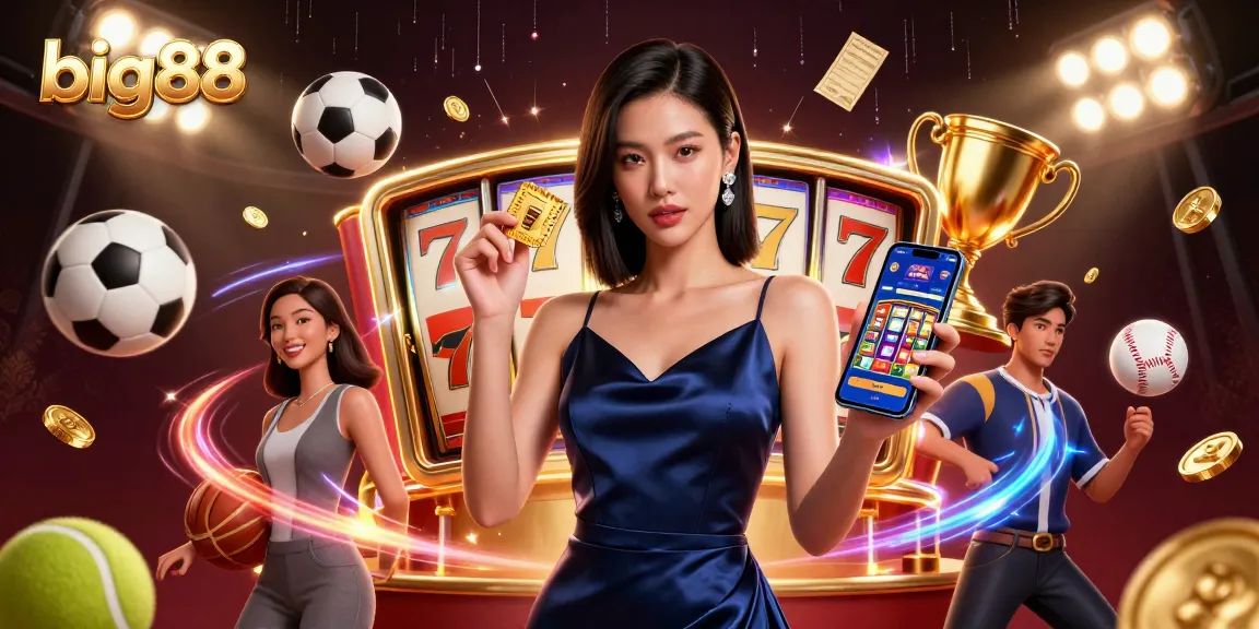 Engage with big88's vibrant 3D casino scene featuring gaming and betting elements.