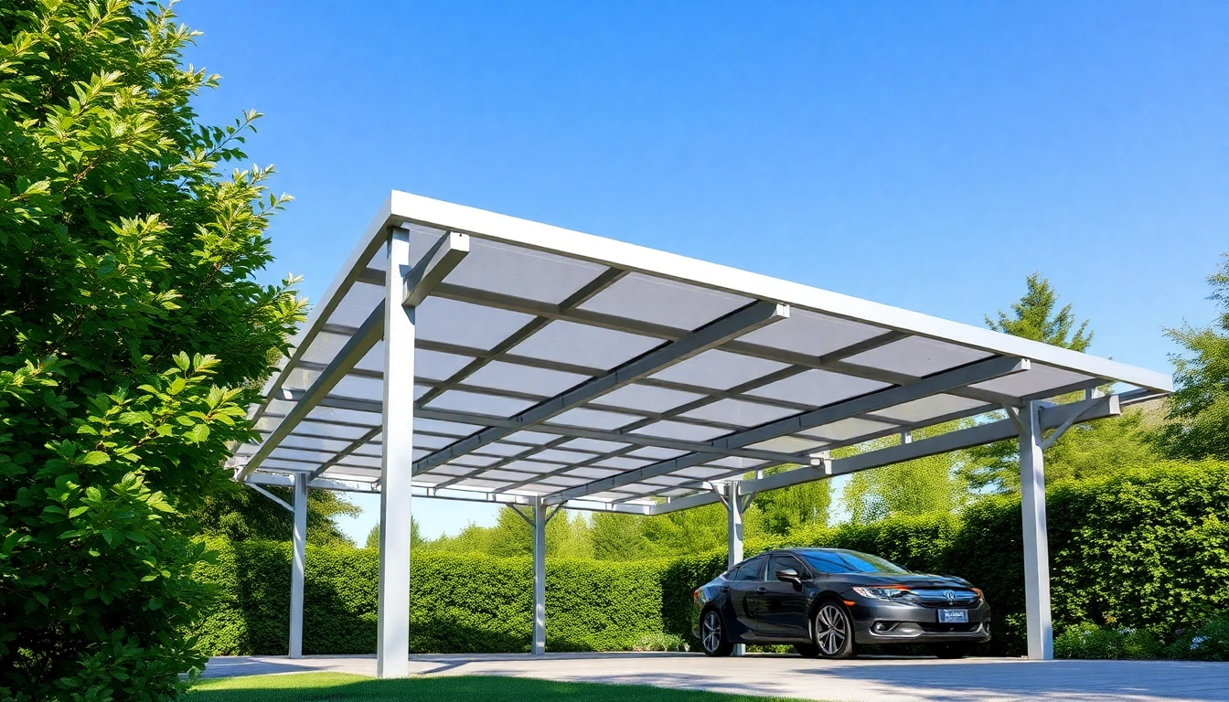 Schützen Sie Ihr Fahrzeug im stilvollen Carport Metall mit eleganter Designästhetik und hochwertiger Bauweise.