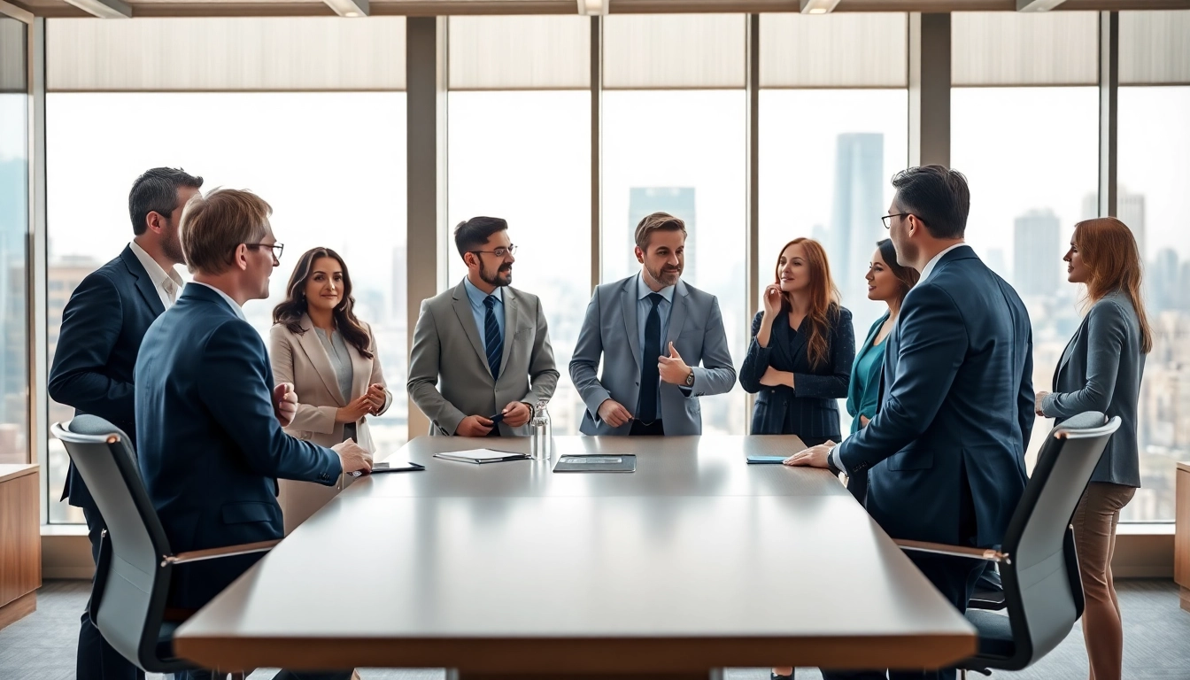 Headhunter Schweiz im modernen Büro, professionelles Networking und Zusammenarbeit fördern.