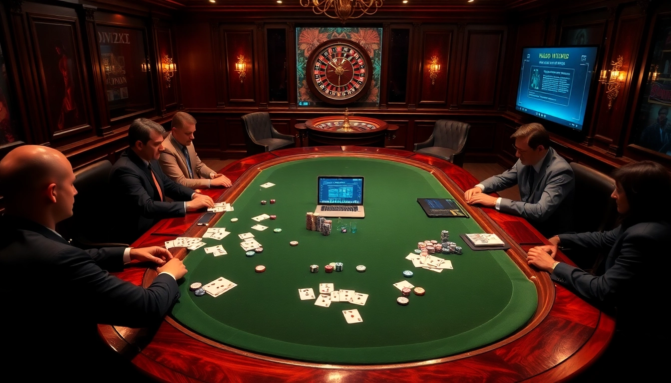 High-stakes poker players engaging at a table, highlighting hidden wiki onion elements for strategy.