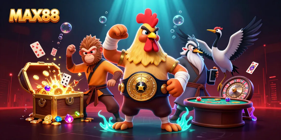 Engage with the exciting world of MAX88, featuring dynamic characters in a vibrant casino atmosphere.