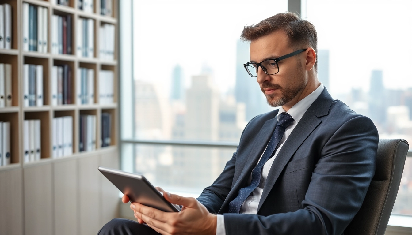 Headhunter IT analysiert Daten im modernen Büro, vermittelt Professionalität.