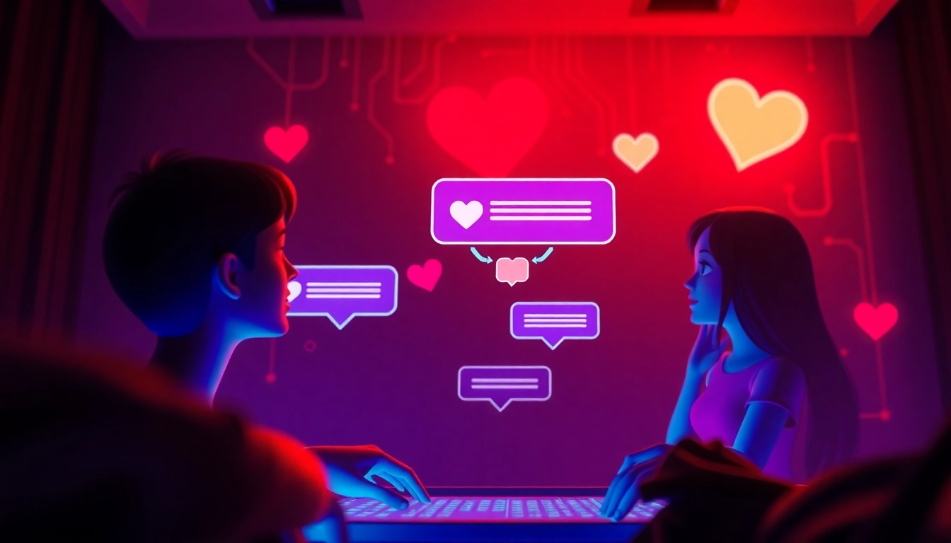 Engaging scene with AI-themed chat interface for playful porn ai chat interactions.