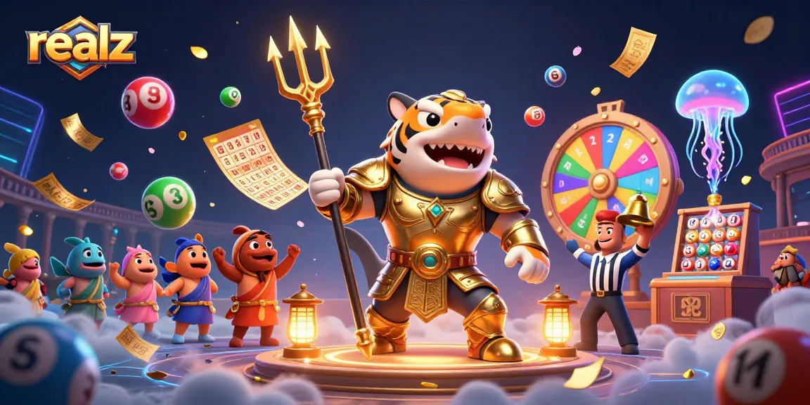 Experience realz in a vibrant underwater casino scene with lively gaming elements and characters.