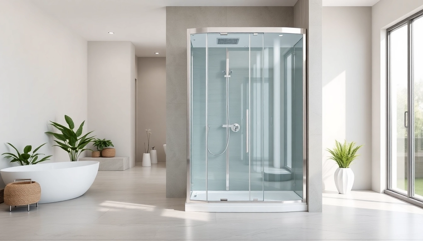 Erleben Sie die sonni Duschkabine 90x90 in einem eleganten Badezimmer mit modernen Details.
