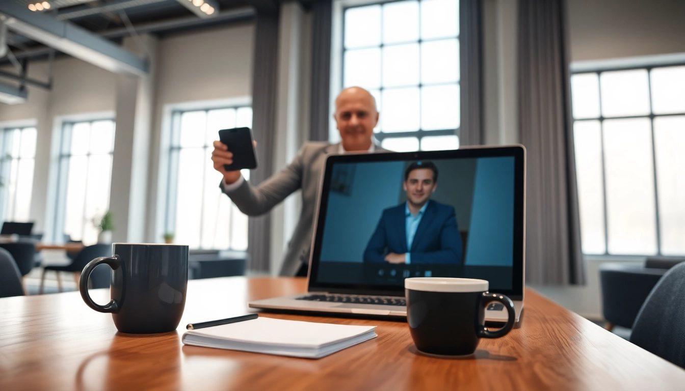 Headhunter Schweiz führt ein Vorstellungsgespräch in einem modernen Büro mit heller Atmosphäre.
