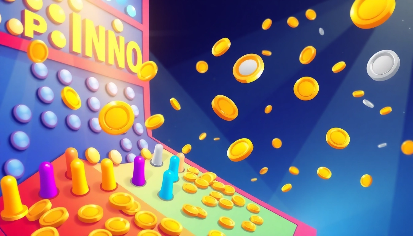 Experience the excitement of the plinko game with colorful discs cascading down a vibrant board.
