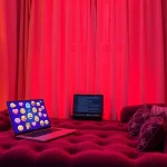 Engaging digital chat room for porn AI chat with inviting ambiance and flirty interactions.