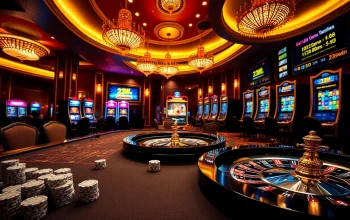 A lively casino scene at 23win featuring players engaged in exciting games and vibrant promotions.