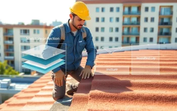 Effiziente Sanierung Warmdach / Umkehrdach durch Fachmann bei urbanem Gebäude