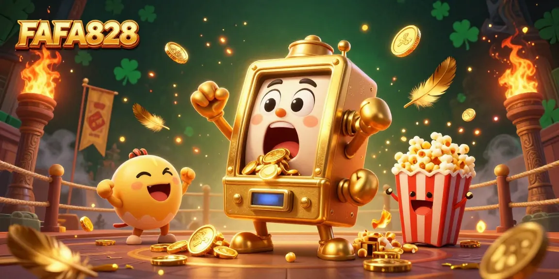 Experience big wins and excitement at FAFA828 as a golden slot machine hits the jackpot!
